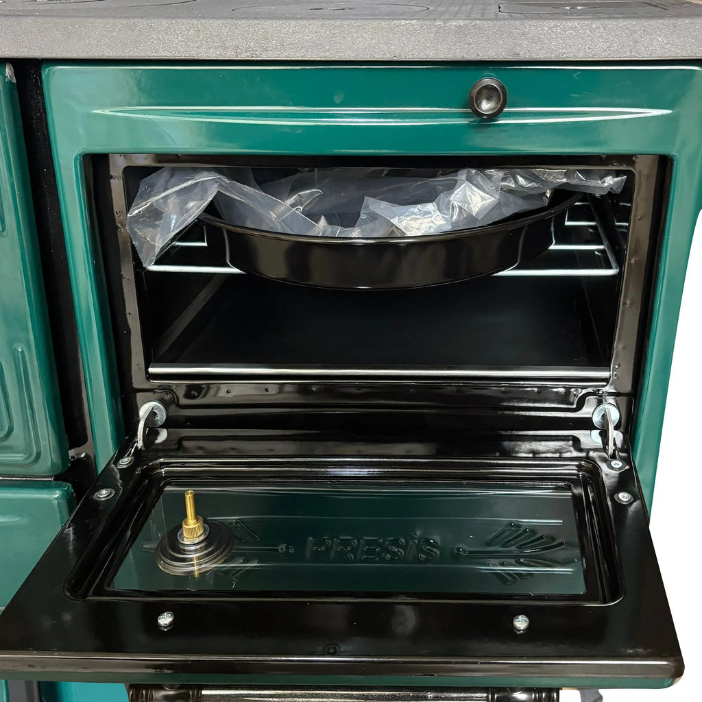 Green Cast Iron Wood Stove - TheCastingFire