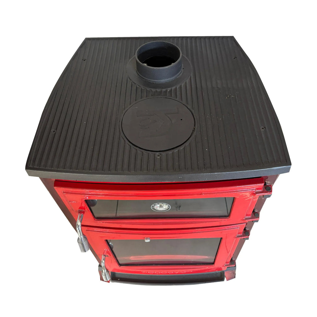 Red Cast Iron Stove - TheCastingFire