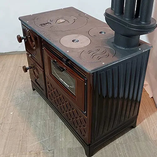 Tiny House Stove Cabin Stove (Brown Cast Iron Stove) - Casting Fire