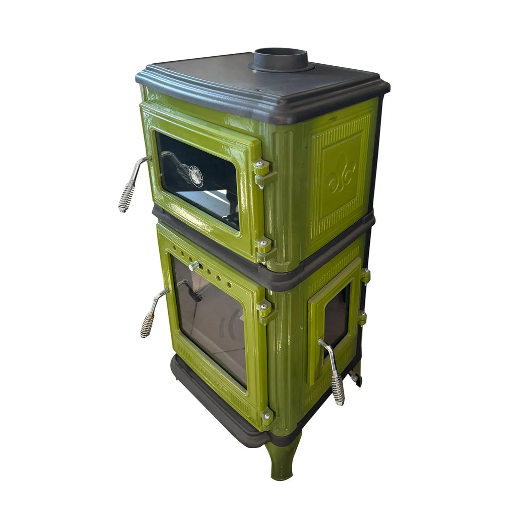 Vertical Cast Iron Stove Green - TheCastingFire